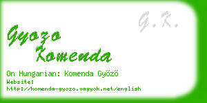 gyozo komenda business card
